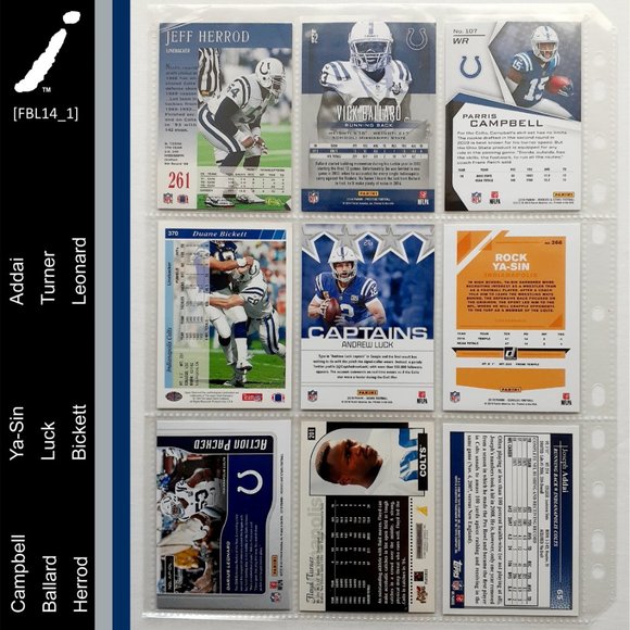 Indianapolis Colts 9 Card Lot [FBL14_1] - Picture 2 of 8
